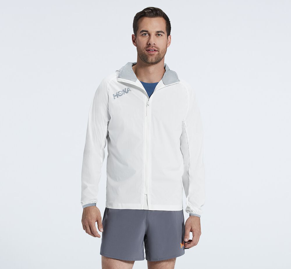 Hoka One One Full-Zip Wind Jacka Herr Vita - SE-9624318